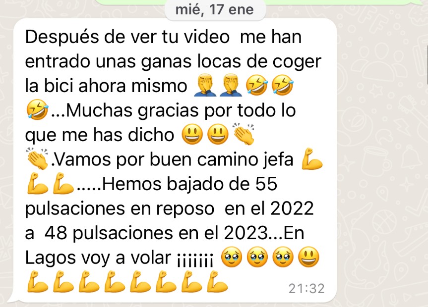 Mensaje de un ciclista del programa Ataque Ciclista